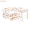 Twin over Full L-Shaped Bunk Bed With 3 Drawers, Ladder and Staircase