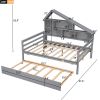 Full Size Platform Bed with Trundle and Shelves