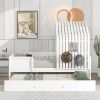 Twin Size House Low Loft Bed with Trundle
