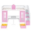 Twin-Over-Twin Bunk Bed with Changeable Table ;  Bunk Bed Turn into Upper Bed and Down Desk with 2 Drawers