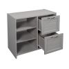 Low Twin Size Loft Bed with Cabinets;  Shelves and Slide
