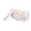 Low Twin Size Loft Bed with Cabinets;  Shelves and Slide