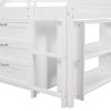 Low Twin Size Loft Bed with Cabinets;  Shelves and Slide