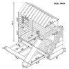 Twin over Twin House Bunk Bed with Trundle and Slide ; Storage Staircase; Roof and Window Design