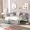 Full size Daybed with Two Drawers, Wood Slat Support