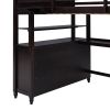 Full size Loft Bed with Drawers and Desk;  Wooden Loft Bed with Shelves