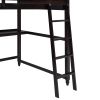 Full size Loft Bed with Drawers and Desk;  Wooden Loft Bed with Shelves