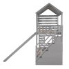 Twin over Twin House Bunk Bed with Trundle and Slide ; Storage Staircase; Roof and Window Design