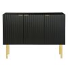 Modern Simple Sideboard with Particle Board and MDF Board;  Adjustable Shelves Luxury Style Cabinet with Gold Metal Legs and Handles for Hallway