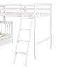 Twin over Full L-Shaped Bunk Bed With 3 Drawers, Ladder and Staircase