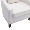 COOLMORE Accent Chair with Ottoman, Mid Century Modern Barrel Chair Upholstered Club Tub Round Arms Chair for Living Room
