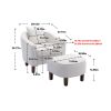 COOLMORE Accent Chair with Ottoman, Mid Century Modern Barrel Chair Upholstered Club Tub Round Arms Chair for Living Room