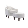 COOLMORE Accent Chair with Ottoman, Mid Century Modern Barrel Chair Upholstered Club Tub Round Arms Chair for Living Room