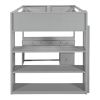 Full Size Loft Bed with Ladder, Shelves, and Desk