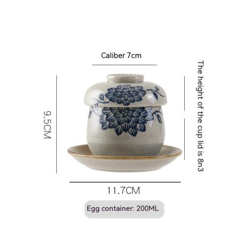 Underglaze Steaming Bowl Ceramic Stew Bowl With Lid High Temperature Resistance