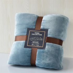 Nap Travel Solid Color Flannel Thickened Blanket (Option: Gray Blue-180X200cm)