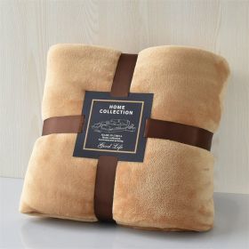 Nap Travel Solid Color Flannel Thickened Blanket (Option: Camel-150x200cm)