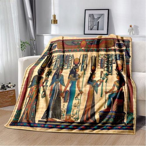 Ancient Egypt Mysterious Symbol 3D Digital Printing Flannel Nap Blanket Wholesale