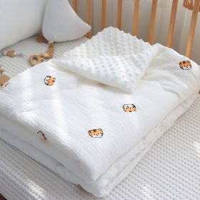 Children's Pure Cotton Wrinkled Gauze And Bean Down Quilt (Option: Smiling Tiger-Autumn And Winter Thick)
